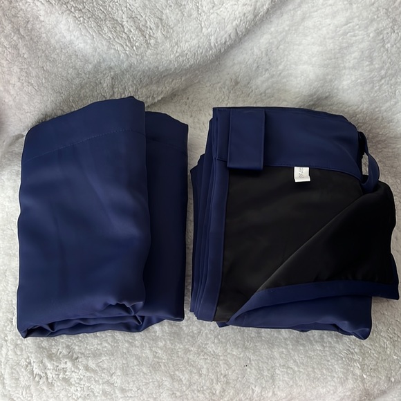 Linen blackout Curtains 2 Hanging Options Filtering Navy Blue W 52 x L 95 - Picture 3 of 13